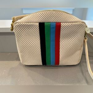 Midi Sac Perf Cream Desert Stripes By Clare V Chambray Lining